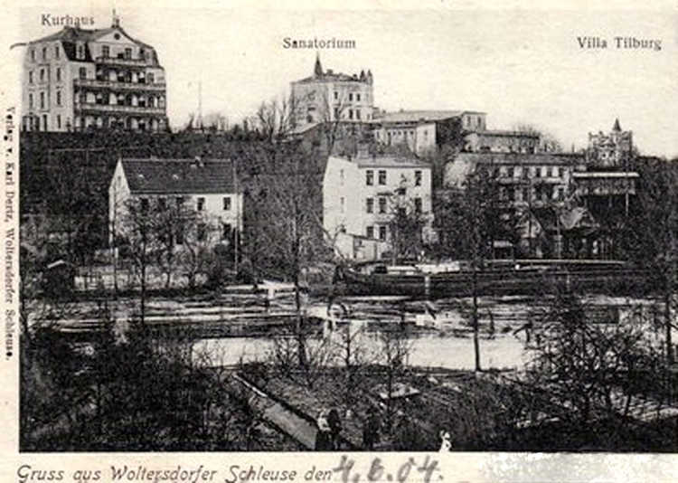De westelijke wallekant bij de sluis van Woltersdorf. 