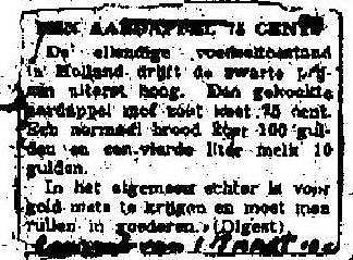 Een krantenbericht - maart 1945  