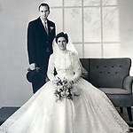 Huwelijksfoto van Annie Sparidans met Jacques Verheijden op 18 september 1956