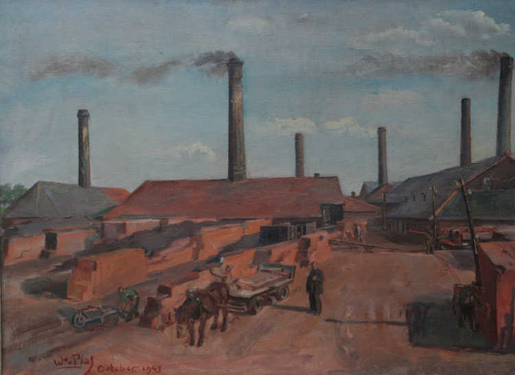 Steenfabriek door W. van der Plas, 1946.